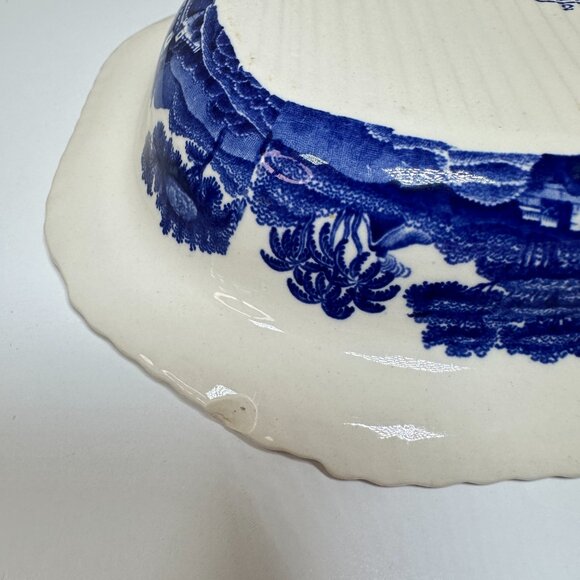 Antique English Copeland Spode's Tower Blue/White Serving Platter 9.5" x 7" EUC - Picture 10 of 10